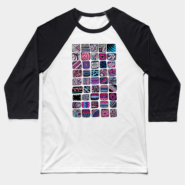 Squares Baseball T-Shirt by lizzyad